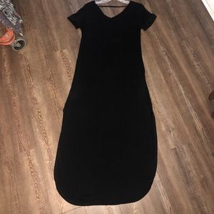 Black v neck t shirt dress size medium